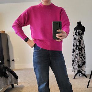 Hot pink crew neck sweater